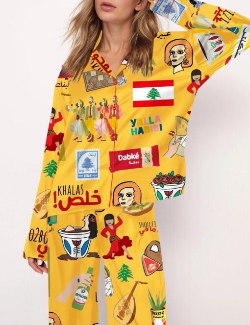 Very Lebanese Satin Pajama Set For Women - Image 13