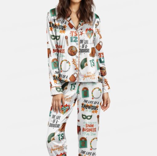Life of a Showgirl Bracelet Silk Satin Pajamas Set For Women - Image 2