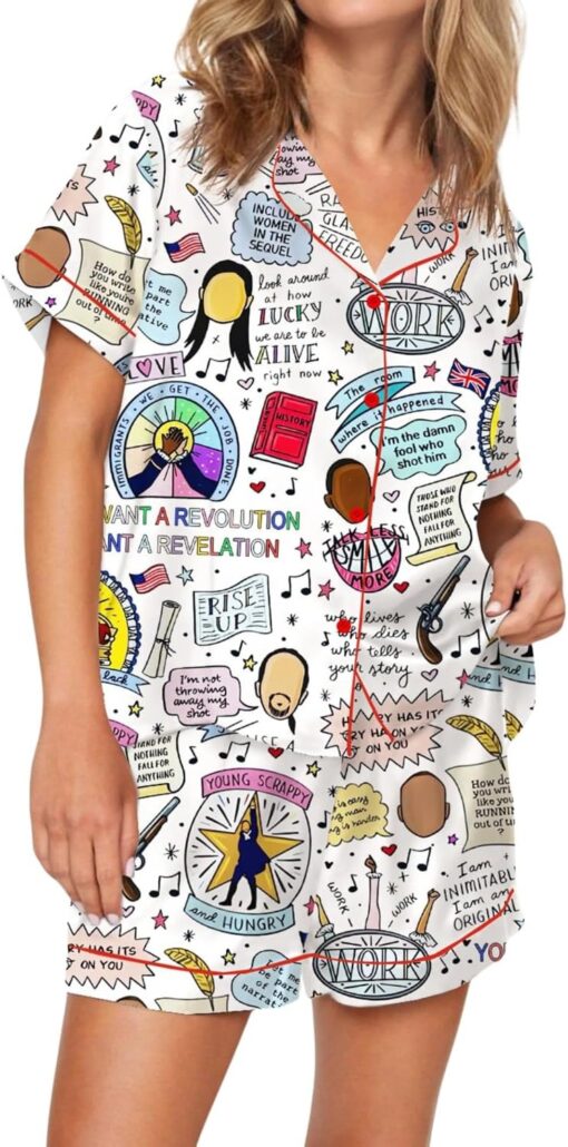 Conjunto de pijama de satén jirafa para mujer - Image 2