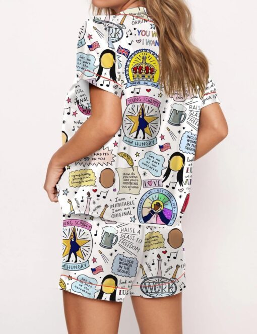 Conjunto de pijama de satén jirafa para mujer - Image 4