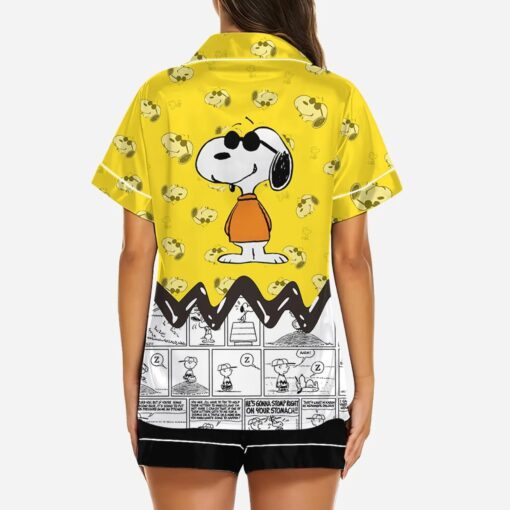 Snoopy Cartoon Spring Autumn Satin Pajamas Set - Image 5