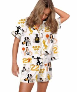 Caitlin Clark 22 Basketball Satin Pajama Set