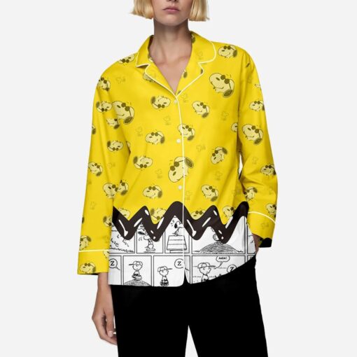 Snoopy Cartoon Spring Autumn Satin Pajamas Set - Image 4
