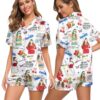 Descendants Zombies World Tour Heart Satin Pajamas, Descendants Concert Silk Pajamas, Disney Zombies 4 Sleepwear, Disney Tour Pajamas