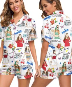 Descendants Zombies World Tour Heart Satin Pajamas, Descendants Concert Silk Pajamas, Disney Zombies 4 Sleepwear, Disney Tour Pajamas