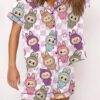 Women's Cute Labubu Print Pajama Set