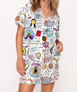 Conjunto de pijama de satén jirafa para mujer