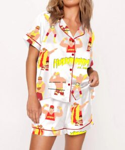 Women's Rip Hulk Hogan Hulkamania Est 1984 Satin Pajama Set