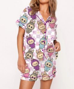 Women's Cute Labubu Print Pajama Set