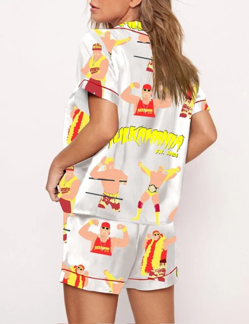 Women's Rip Hulk Hogan Hulkamania Est 1984 Satin Pajama Set - Image 2