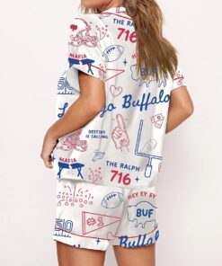 Alternative view of Women’s Buffalo Football Doodles Satin Pajama Set