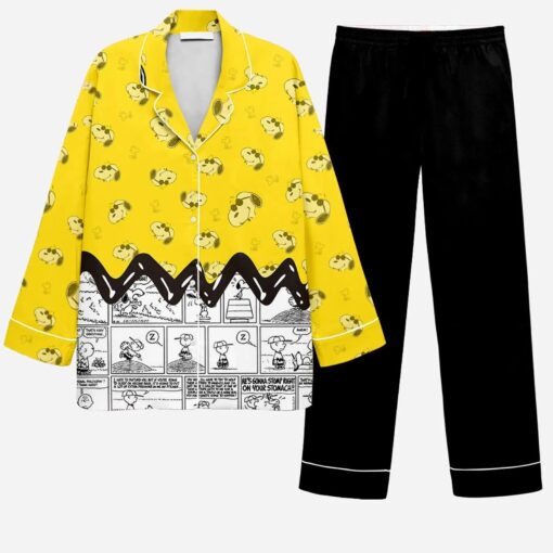 Snoopy Cartoon Spring Autumn Satin Pajamas Set - Image 7