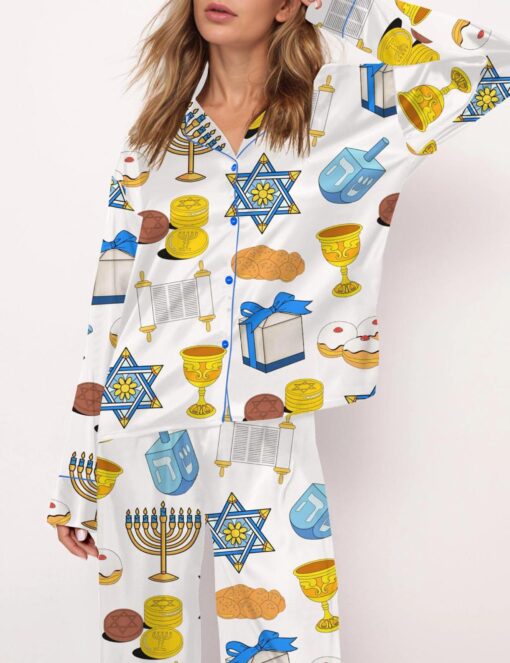 Hanukkah Satin Pajama Set For Women - Image 6