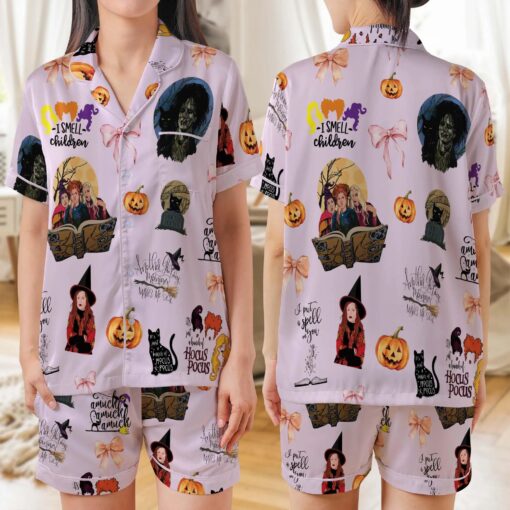 Hocus Pocus Sanderson Sisters Satin Pajamas Set