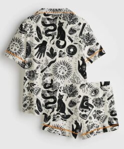 Alternative view of Women’s Cute Ghosts And Pumpkins Halloween Satin Pajama Set