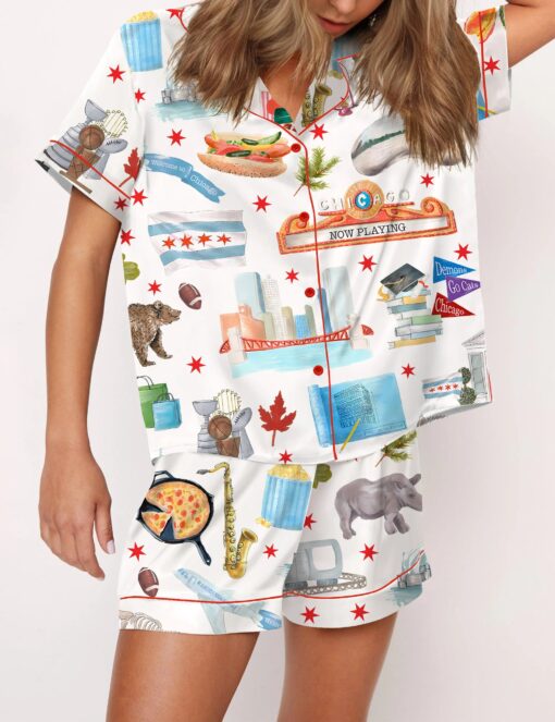 Chicago City Silky Satin Pajama Set For Women - Image 3