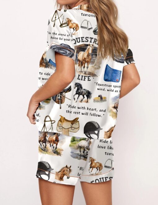 Equestrian Life Silky Satin Pajama Set For Women - Image 2