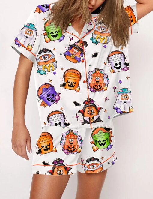 Women's 90's Nostalgic Halloween Nugs Satin Pajama Set