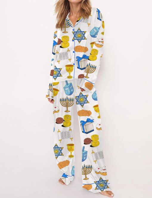Hanukkah Satin Pajama Set For Women - Image 5