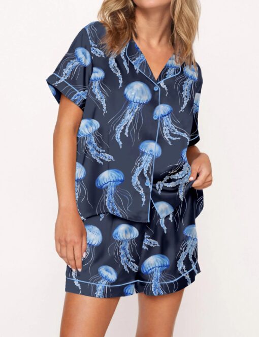 Jellyfish Silky Satin Pajama Set For Women