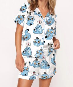 Kpop Hunter Tiger Silky Satin Pajama Set For Women