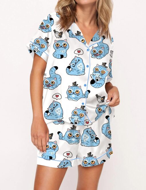 Kpop Hunter Tiger Silky Satin Pajama Set For Women
