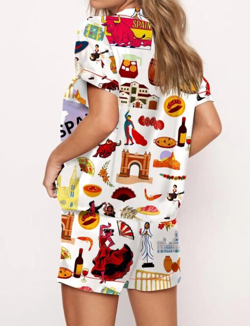 Spain Travel Satin Pajama Set - Image 2