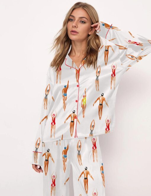 Swimmers Satin Pajama Set - Image 4