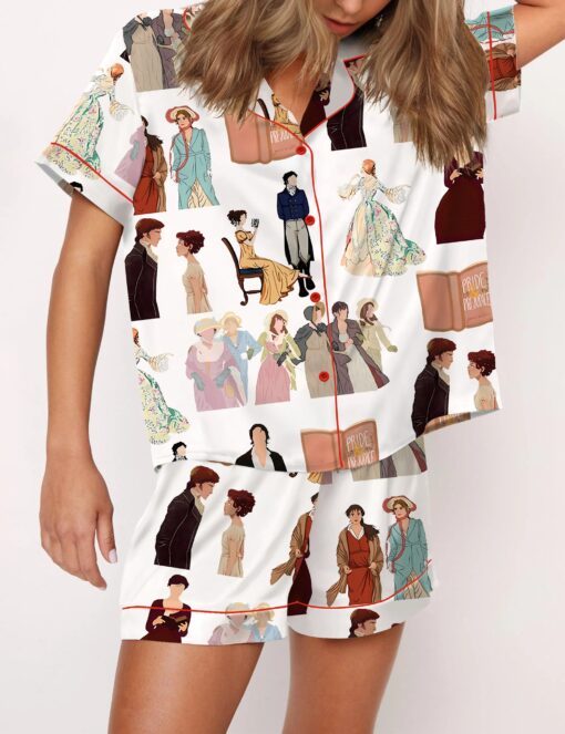 Pride And Prejudice Girls Silky Satin Pajama Set For Women - Image 3