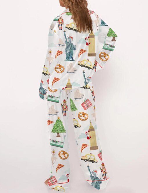 Christmas New York Satin Pajama Set For Women - Image 7