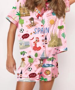 Spain Travel Watercolor Pajama Set