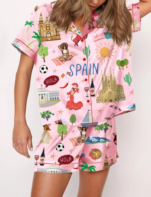 Spain Travel Watercolor Pajama Set