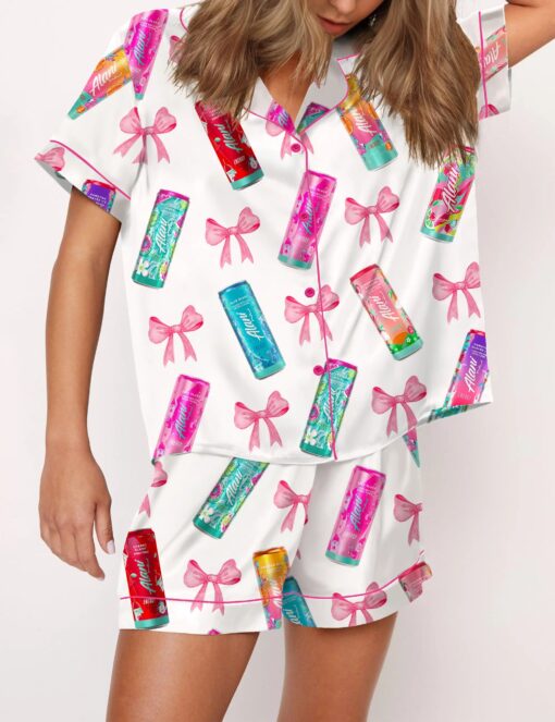 Summer Energy Drink Silky Satin Pajama Set For Women - Image 2