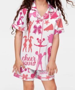 Cheerleading Silky Satin Pajama Set For Kids