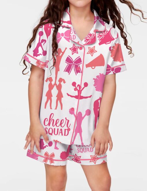 Cheerleading Silky Satin Pajama Set For Kids