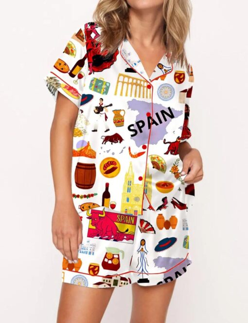 Spain Travel Satin Pajama Set - Image 3