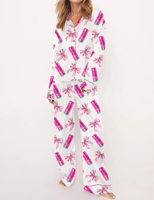 Coquette Energy Drinks Satin Pajama Set For Women - Image 5