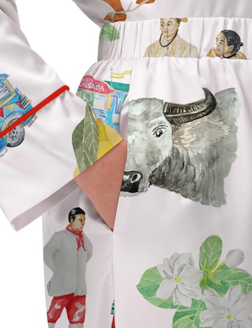 Philippines Filipino Satin Pajama Set For Women - Image 5