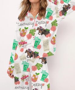 Kentucky Derby Horse Satin Pajama Set For Women