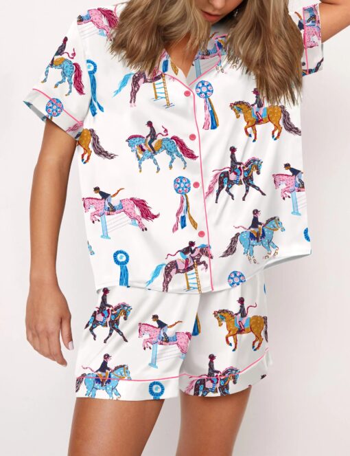 Horse Girls Silky Satin Pajama Set For Women - Image 2