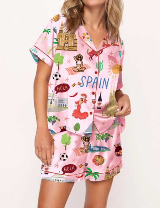 Spain Travel Watercolor Pajama Set - Image 3