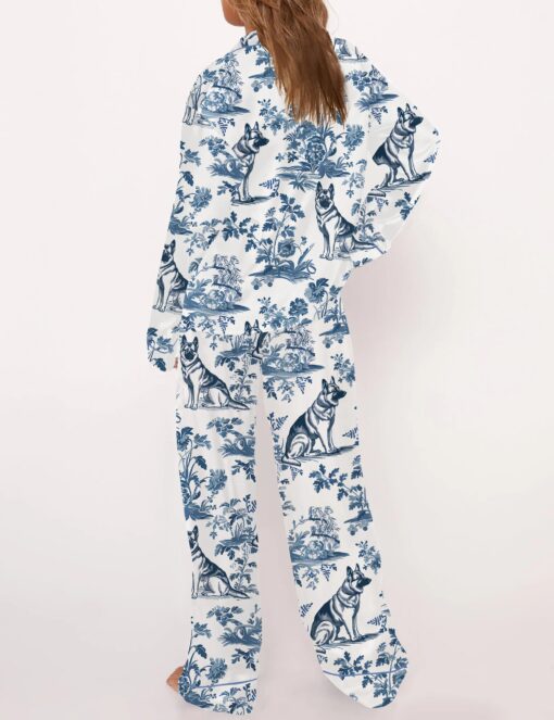 German Shepherd Silky Satin Pajama Set For Women - Image 4