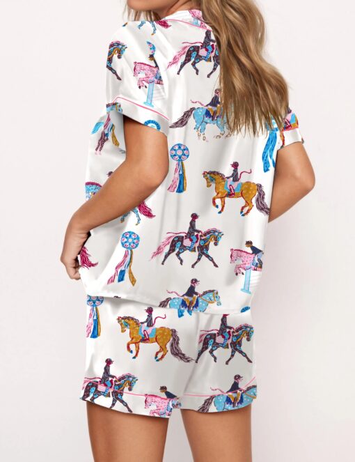 Horse Girls Silky Satin Pajama Set For Women - Image 3