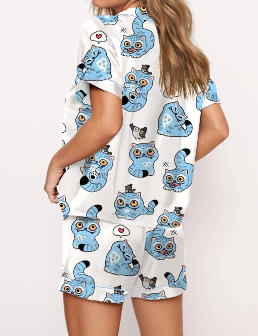 Kpop Hunter Tiger Silky Satin Pajama Set For Women - Image 3