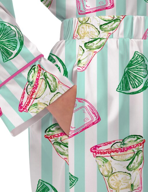 Spicy Margarita Silky Satin Pajama Set For Women - Image 3