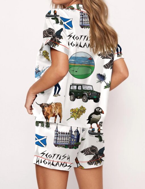 Scottish Highlands Travel Satin Pajama Set For Women - Image 2