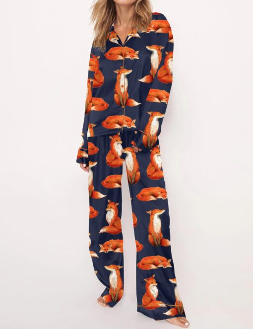 Fox Satin Pajama Set For Women - Image 4