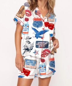 Independence Day Western Silky Satin Pajama Set For Women