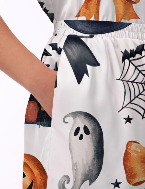 Coquette Halloween Silky Satin Pajama Set For Women - Image 4