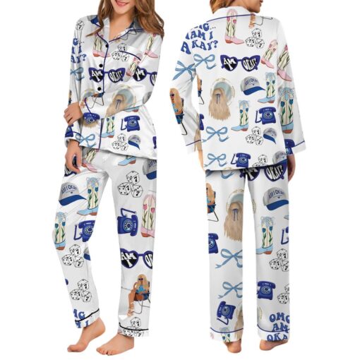 Am I Okay Moroney Silky Satin Pajama Set For Women - Image 4